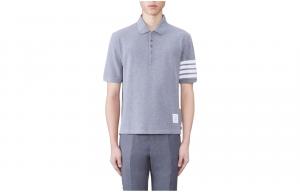 Thom Browne Мужская рубашка-поло серого цвета