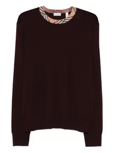 Свитер с отделкой в клетку Burberry, красный