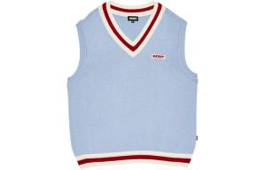 Nerdy Женская синяя вязаная жилетка с V-образным вырезом