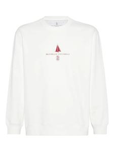 Brunello Cucinelli толстовка с логотипом, белый