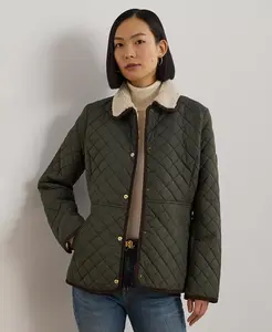 Женское стеганое пальто с воротником из искусственной шерпы, размеры P/XS–XXL Lauren Ralph Lauren