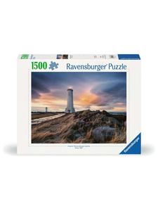 Пазл Ravensburger, 1500 деталей. Волшебная атмосфера над маяком Акранес, Исландия, в красочном исполнении
