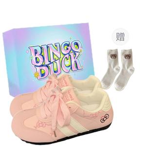 BINGO DUCK Женские противоскользящие скейтерские кеды с низким верхом розовые + эксклюзивная коробка для обуви + носки в подарок, цвет Pink+Exclusive Shoe Box+Gift Socks