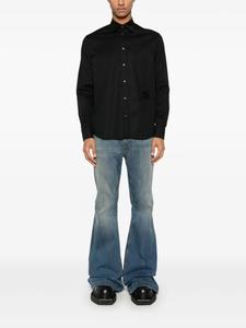 John Richmond рубашка с вышитым логотипом, черный