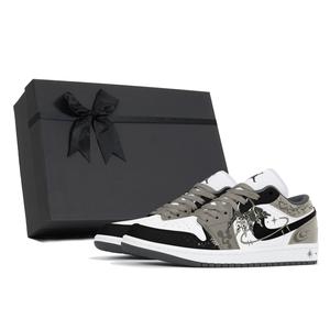 Air 1 устойчивые к истиранию нескользящие низкие кеды мужские dark gray Jordan, темно-серый