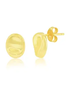 Овальный полированный серебряный гвоздик Simona, gold