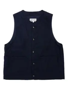 Жилет на пуговицах с карманами Engineered Garments, синий