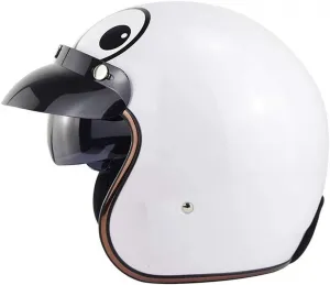 Винтажный открытый мотоциклетный шлем, ретро-шлем, полушлем для мотоцикла, одобренный ECE/ECE, шлем для электромотоцикла, шлем для круизера/чоппера 3/4, шлем для реактивного мотоцикла с солнцезащитным козырьком для взрослых мужчин и женщин MRDAER, c