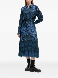 Платье с цветочным принтом Desigual, синий