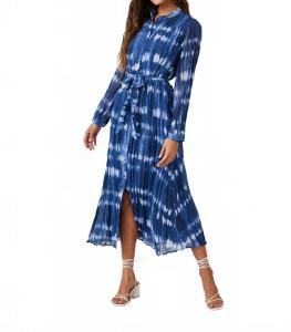 Длинное платье макси с плиссированными рукавами в оттенке океанских волн Bella Dahl, Ocean Tides