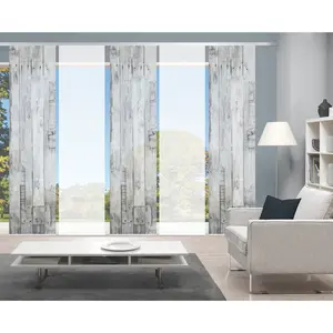 Видовая шторка-панель LIZZA на 5 шт., комплект, раздвижная шторка, бамбук, цифровая печать Vision, серый