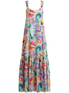 ETRO ярусное платье макси, синий