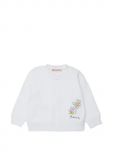 Свитшот на молнии с цветочным принтом Marni Kids, белый