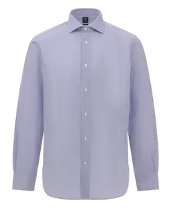 Полосатая рубашка с воротником «Виндзор», стандартный крой. Boggi Milano, синий