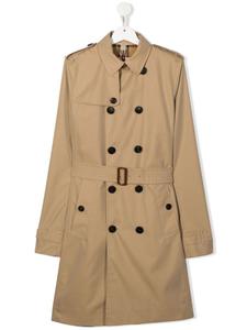 Тренч двубортный Burberry Kids, нейтральный