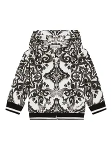 Худи с принтом Majolica Dolce & Gabbana Kids, черный