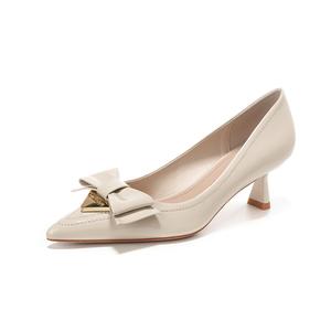 Тонкие каблуки Женские туфли на высоком каблуке Bamiti, Экрю