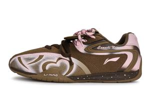 LINING Низкие повседневные кроссовки Film Pulse Slip Resistant Abrasion Resistant для женщин розовый коричневый