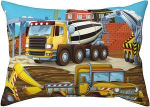 Pevtufa Чехол на подушку с принтом строительных машин, застежка конвертом Different Construction Site Vehicles