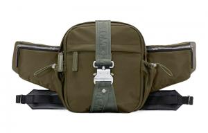 Нейлоновый поясной рюкзак малого размера унисекс темный оливково-зеленый MCM