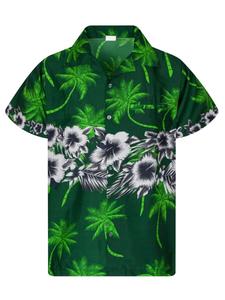 Рубашка King Kameha Flower Chest, зеленый