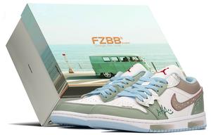 Кроссовки Air Jordan 1 Vintage Basketball Shoes Women's Low-top Beige/green, хаки