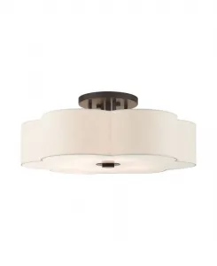 Полупотолочный светильник Solstice с 6 плафонами Livex, бронза