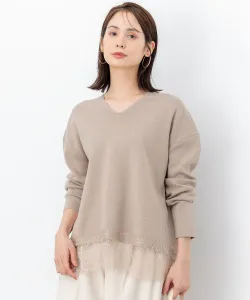 Вязаный пуловер с кружевным мотивом Suite, цвет Beige [033]