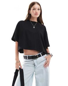 Футболка Asos Design Boxy Cropped, черный