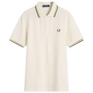 Рубашка-Поло с двойной отделкой Fred Perry, Ecr/Tbyllw/Ancgy