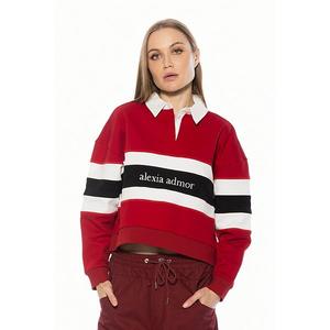 Женская рубашка поло с длинным рукавом Lucian Alexia Admor, Burgundy Multi