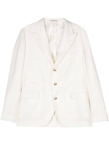 Brunello Cucinelli твиловый однобортный пиджак, нейтральный цвет
