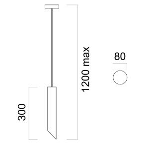 Подвесной светильник Lumicom, 6x6x35 см, золотой