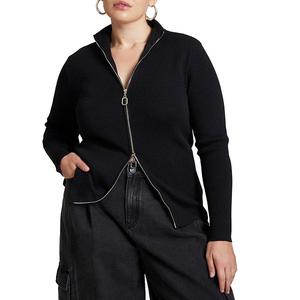 Женский свитер с двусторонней молнией plus size Eloquii, Black Onyx