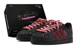 Adidas Originals Superstar 2 Couple's, Red Rhythm Berry, Bowknot, Sweet Style, Girlish, Fashion Versatile Low top