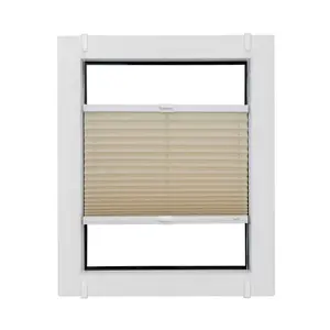 Плиссированные жалюзи Sunlines «Start-up Style Crush», светозащита, без сверления, натянутые, по индивидуальному заказу, цвет naturfarben/weiß + weiß