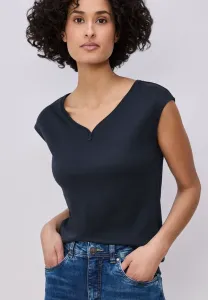 Mit knopfdetail basic tshirt Street One, Blau