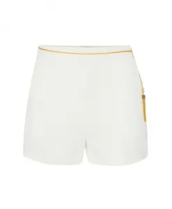 Шорты из легкой креповой ткани с декоративной цепочкой. Elisabetta Franchi, бежевый