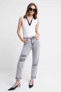 Джинсы Sculpt mom River Island, серый