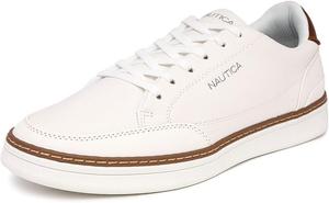 Мужские классические кроссовки на шнуровке Nautica с низким верхом - стильная и удобная повседневная обувь, белый