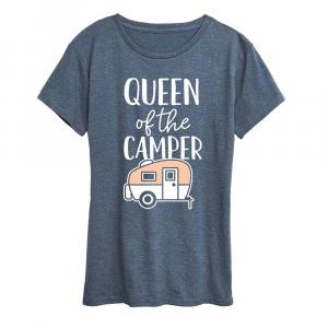 Женская футболка с рисунком Queen of the Camper, цвет Heather Blue