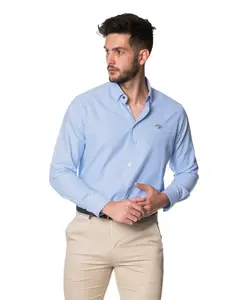 Классическая однотонная мужская рубашка розового цвета Spagnolo, розовый