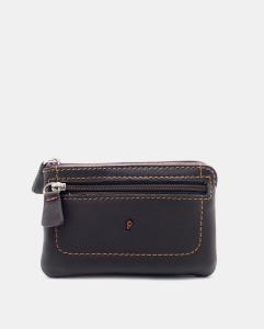 Кошелек на двух молниях из коричневой кожи Pielnoble, коричневый