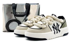 MLB Кроссовки для скейтбординга Chunky Liner, износостойкие, увеличивающие рост, унисекс, бежевые, белые, зеленые