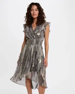 Длинное платье с запахом Morgan, серый