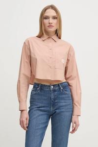 Хлопковая рубашка Calvin Klein Jeans, оранжевый