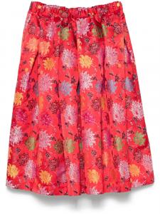 Юбка миди Comme Des Garçons из жаккарда с цветочным принтом, красный