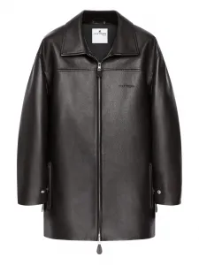 Кожаная куртка оверсайз Courrèges, коричневый