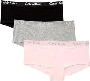 Женские трусики-шорты Calvin Klein Motive Cotton Boyshorts, 3 шт., Black(Qp2351-003)/G