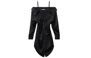 Женское черное платье с длинными рукавами Alexander Wang